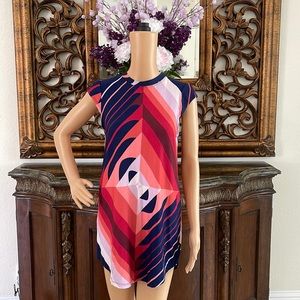 Navy- Multi Color Tunic/Short Dress